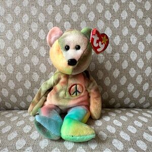 Ty Peace Bear beanie baby. DOB 11/17/2002